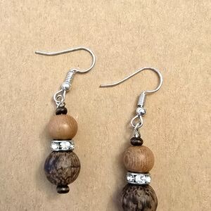 Elegant Brown Beaded Earrings